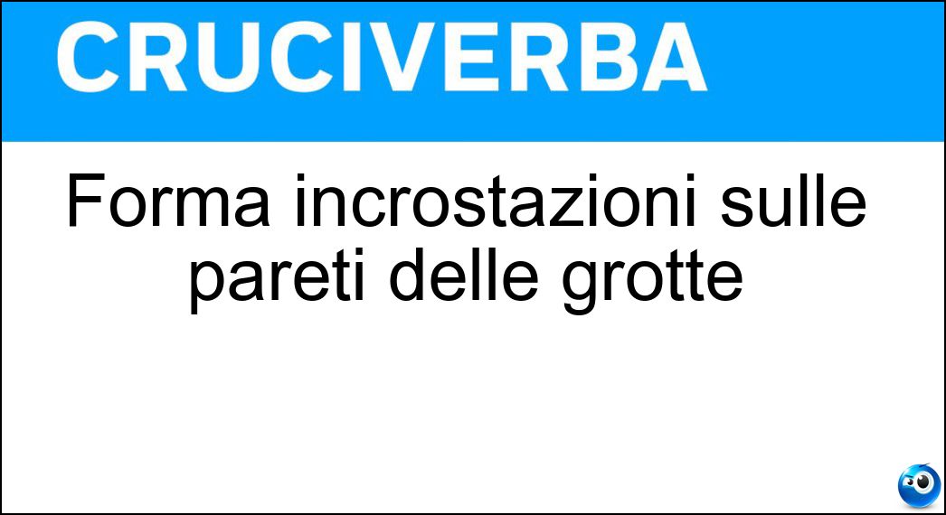 Forma incrostazioni sulle pareti delle grotte Soluzione Cruciverba: Forma incrostazioni sulle pareti delle grotte - Risposta Salnitro