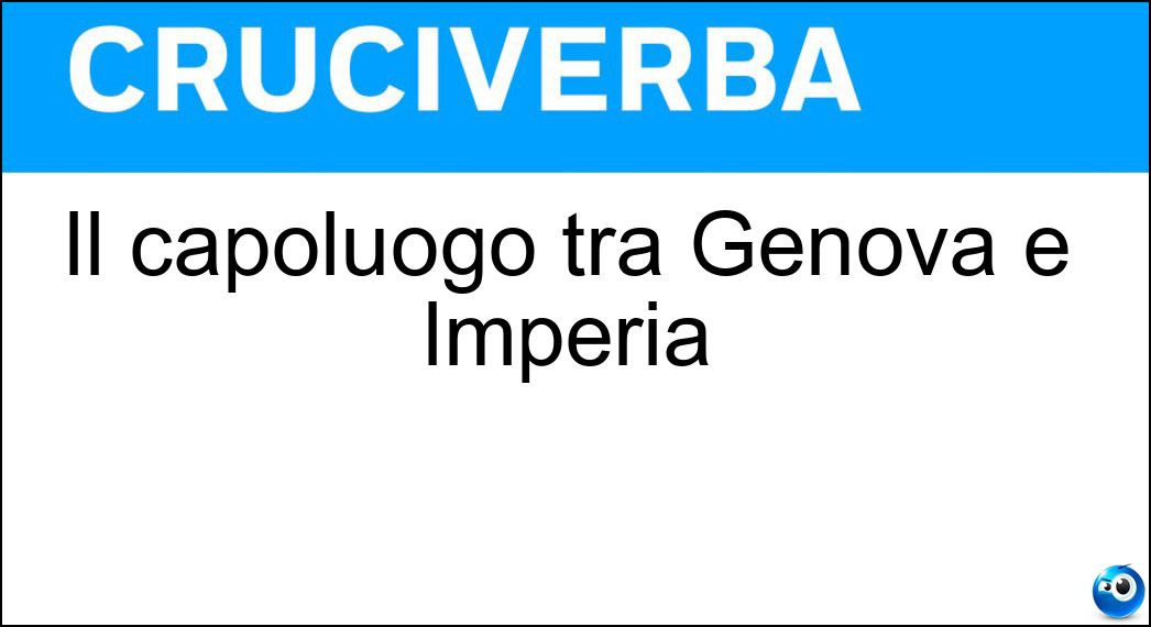 Il capoluogo tra Genova e Imperia