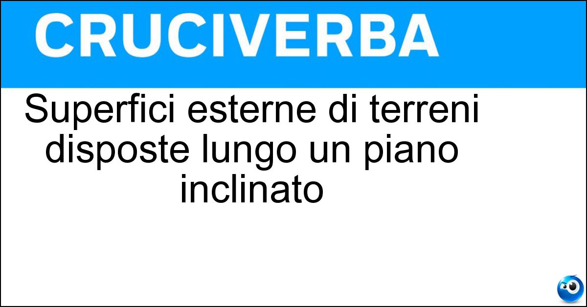 Superfici esterne di terreni disposte lungo un piano inclinato Soluzione Superfici esterne di terreni disposte lungo un piano inclinato - Scarpate