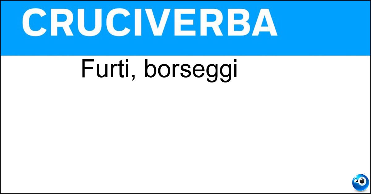 Soluzione Furti, borseggi - Scippi