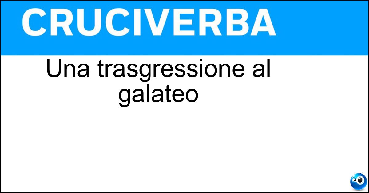 Una trasgressione al galateo Soluzione Una trasgressione al galateo - Scortesia