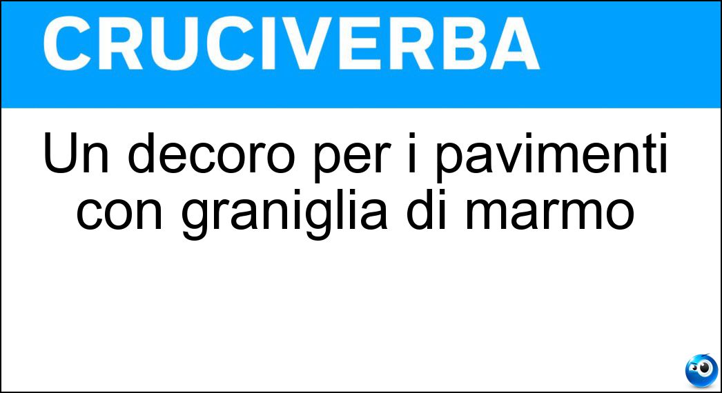 Un decoro per i pavimenti con graniglia di marmo