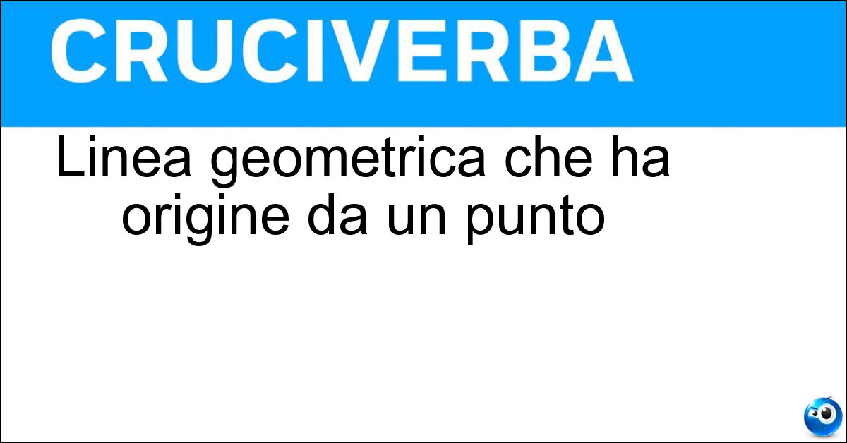 Linea geometrica che ha origine da un punto Soluzione Linea geometrica che ha origine da un punto - Semiretta