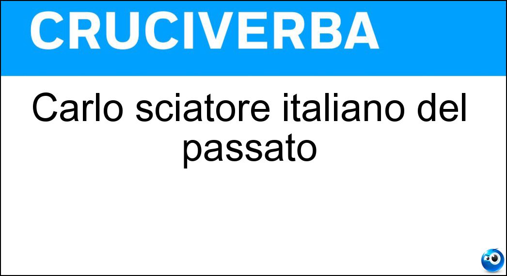 Carlo sciatore italiano del passato