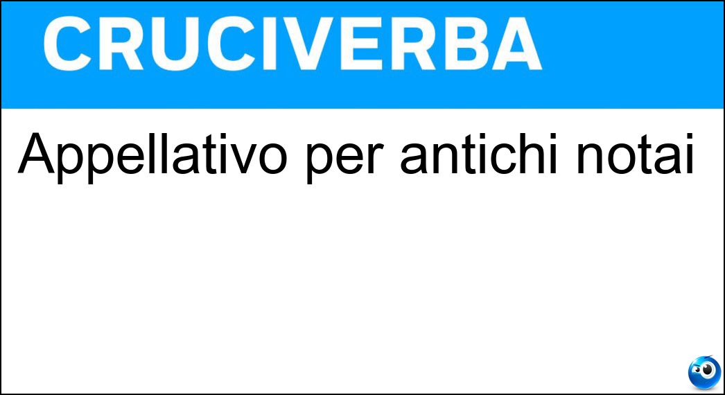 appellativo antichi