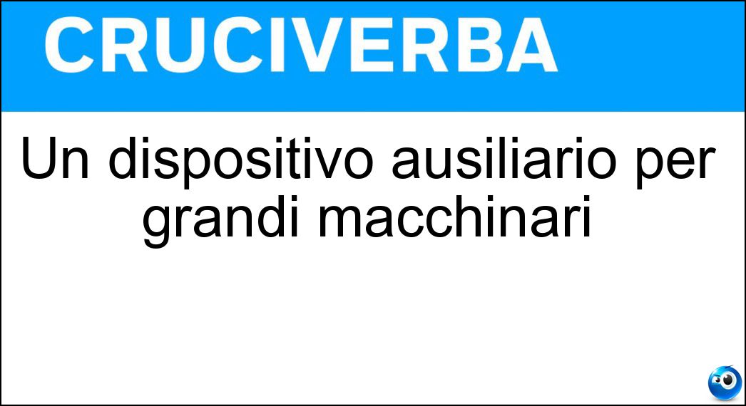 Un dispositivo ausiliario per grandi macchinari Soluzione Un dispositivo ausiliario per grandi macchinari - Servomotore