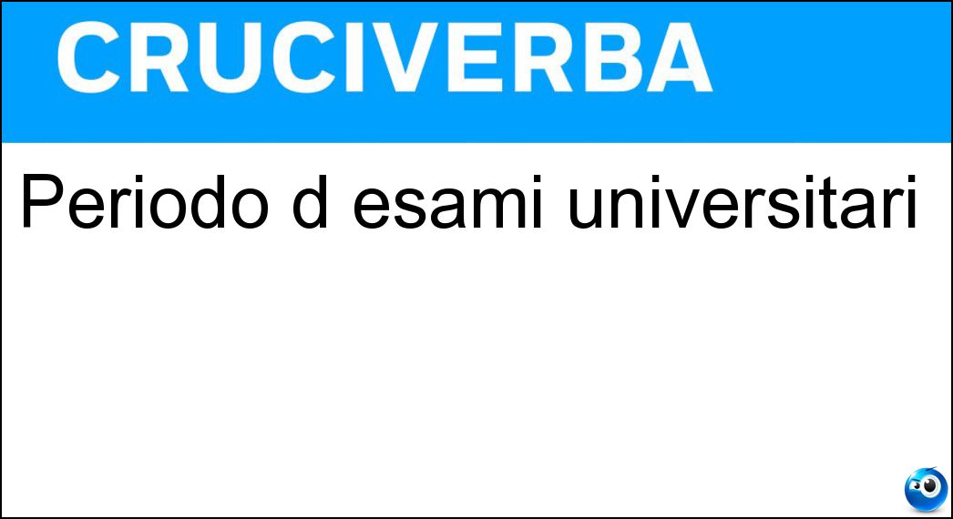 Periodo d esami universitari