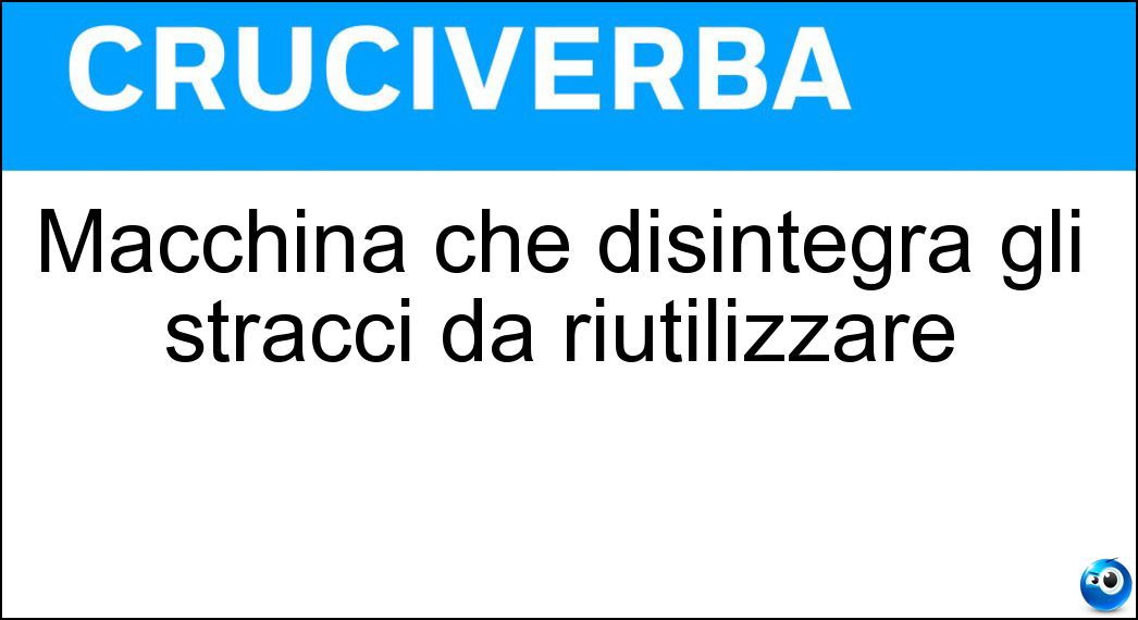 Macchina che disintegra gli stracci da riutilizzare