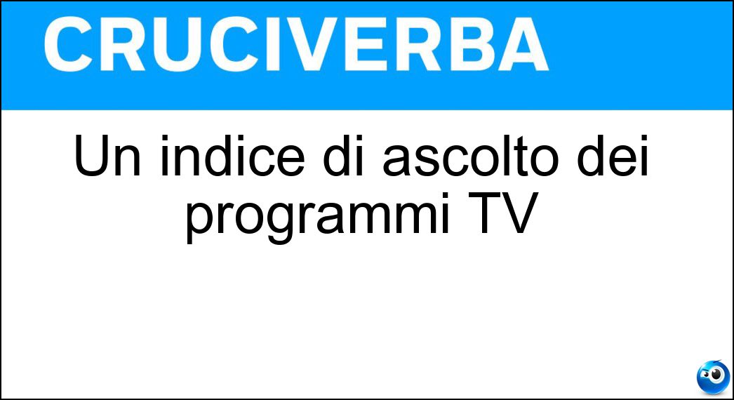 Un indice di ascolto dei programmi TV