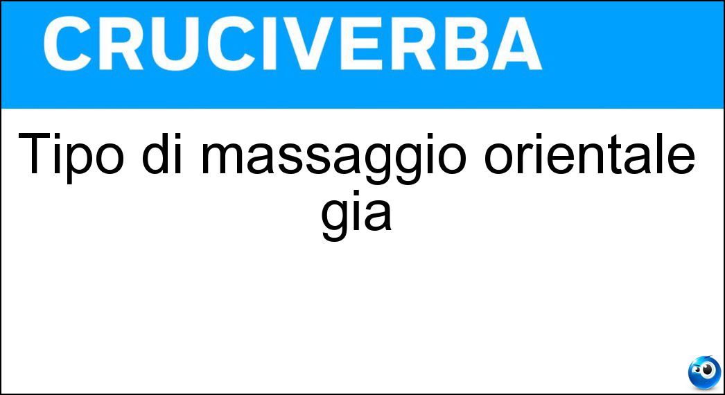 Tipo di massaggio orientale gia Soluzione Tipo di massaggio orientale gia - Shiatsu