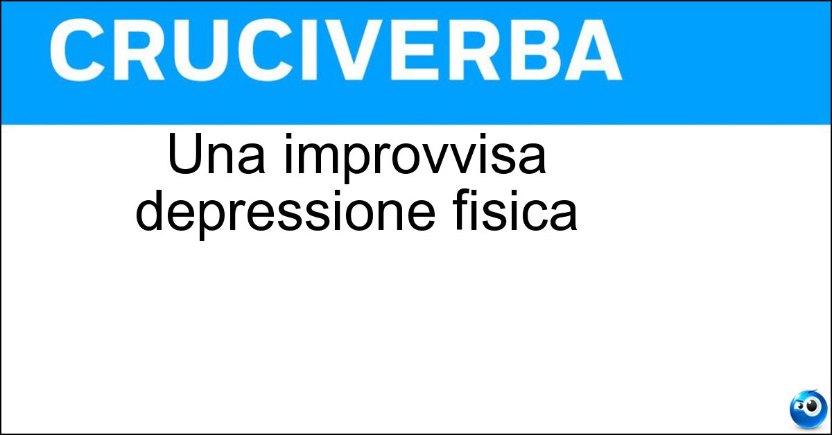 Una improvvisa depressione fisica Soluzione Una improvvisa depressione fisica - Shock