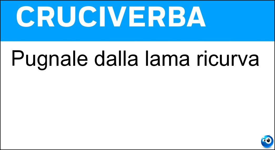 Pugnale dalla lama ricurva Soluzione Pugnale dalla lama ricurva - Sica