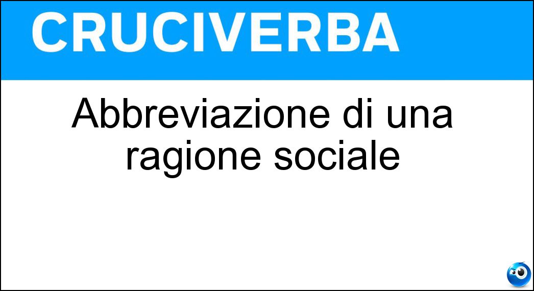 Abbreviazione di una ragione sociale