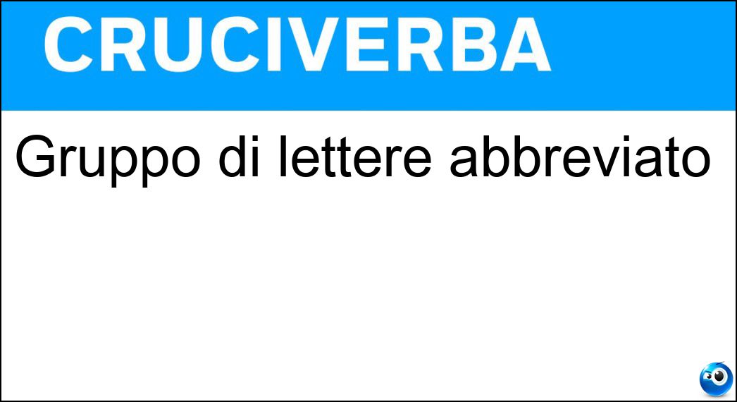 Gruppo di lettere abbreviato