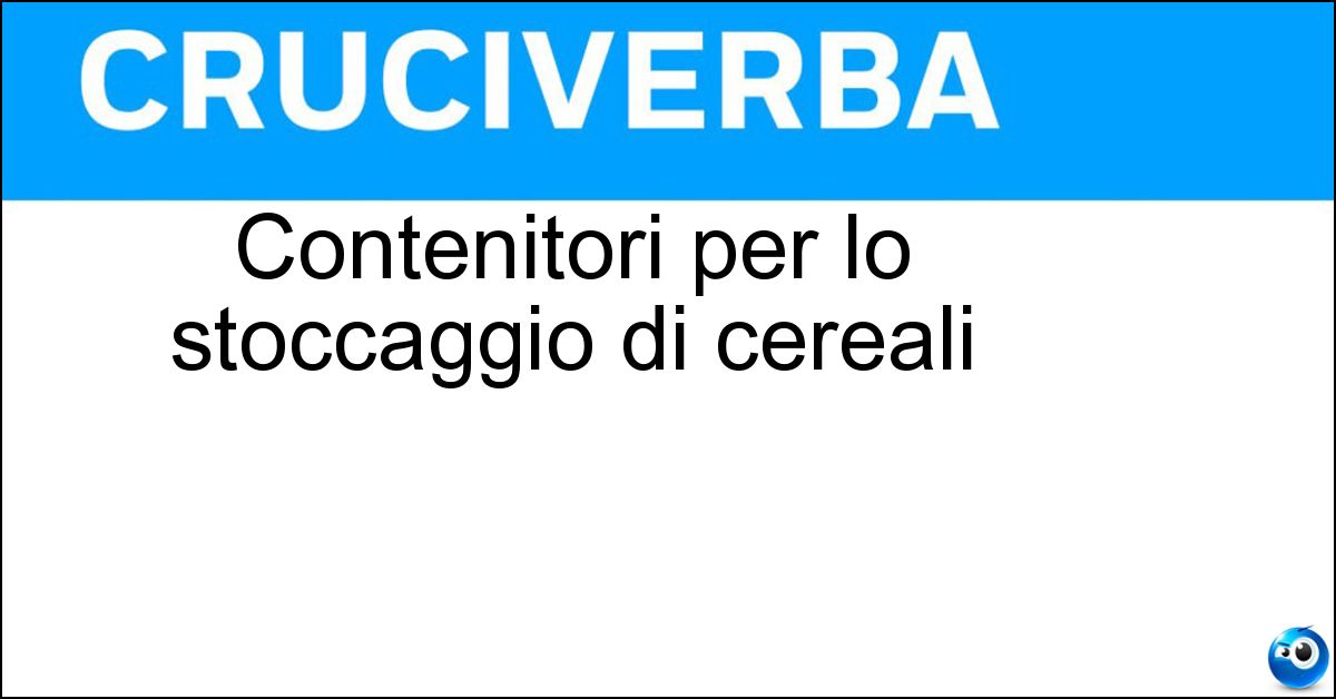 Contenitori per lo stoccaggio di cereali Soluzione Contenitori per lo stoccaggio di cereali - Sili