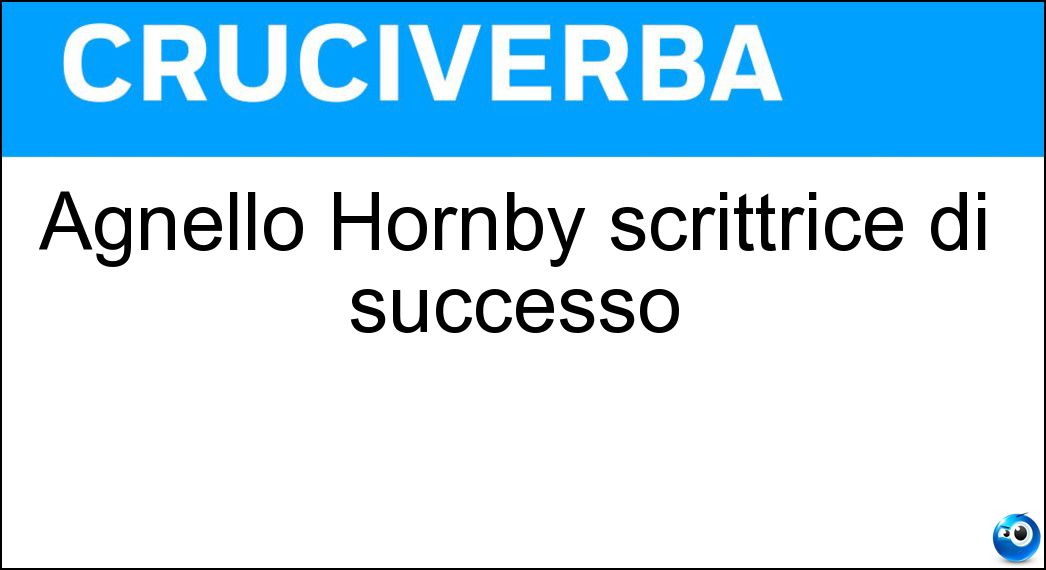Agnello Hornby scrittrice di successo