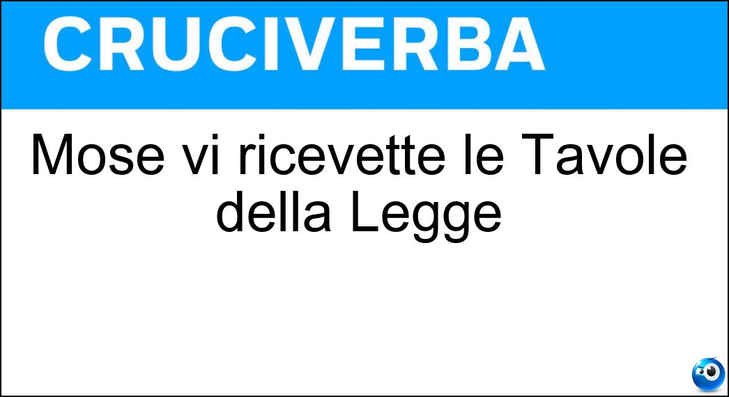 Mosè vi ricevette le Tavole della Legge - Cruciverba