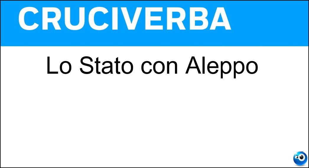 Lo Stato con Aleppo Soluzione Lo Stato con Aleppo - Siria