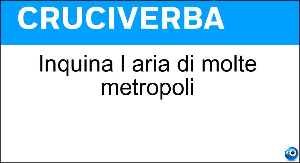 Inquina l aria di molte metropoli Soluzione Inquina l aria di molte metropoli - Smog