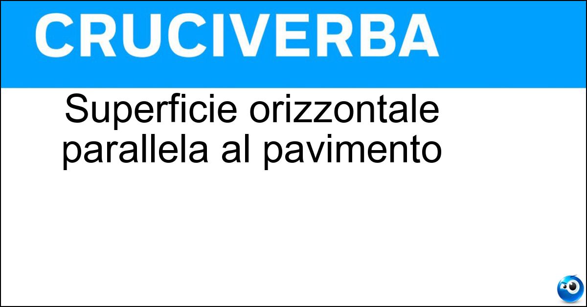 Superficie orizzontale parallela al pavimento Soluzione Superficie orizzontale parallela al pavimento - Soffitto