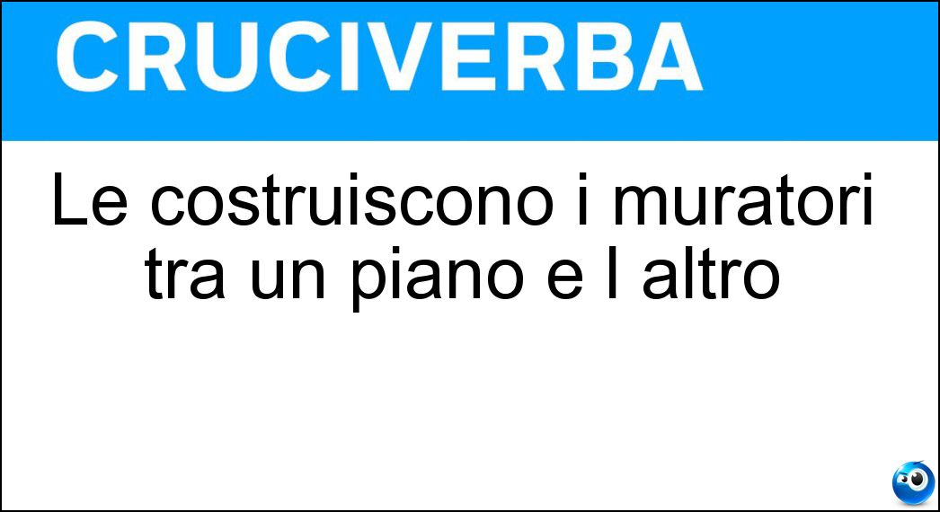 Le costruiscono i muratori tra un piano e l altro Soluzione Cruciverba: Le costruiscono i muratori tra un piano e l altro - Risposta Solette