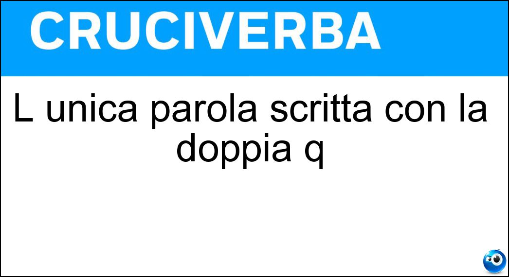 unica parola