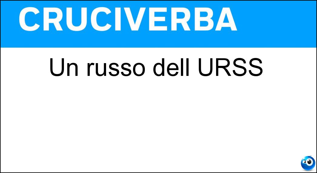 Soluzione Un russo dell URSS - Sovietico