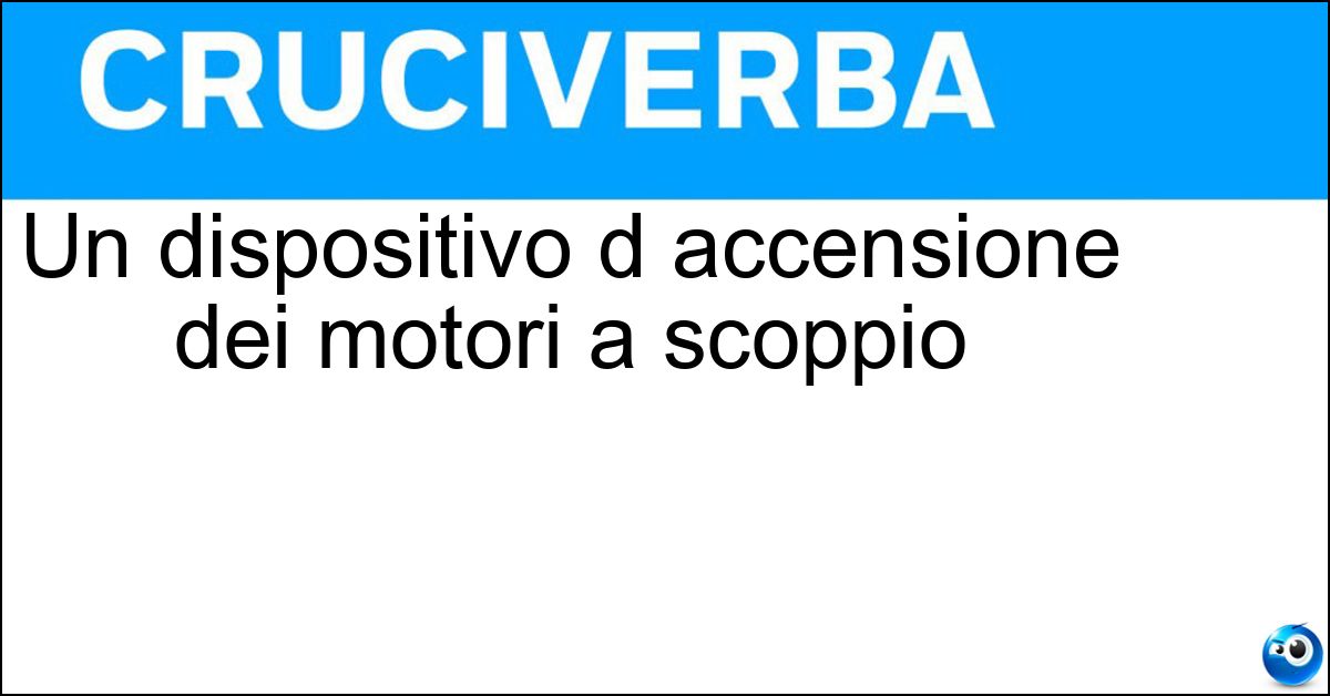 Un dispositivo d accensione dei motori a scoppio Un dispositivo d accensione dei motori a scoppio