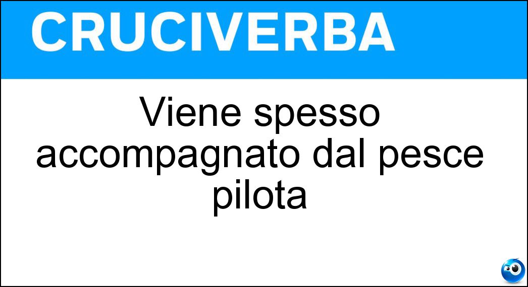 Viene spesso accompagnato dal pesce pilota