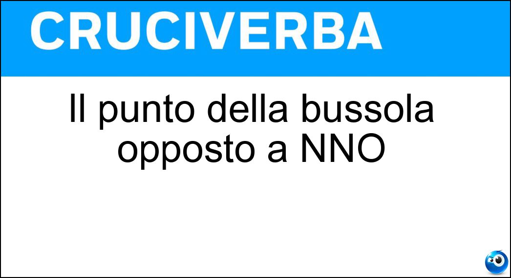 Il punto della bussola opposto a NNO