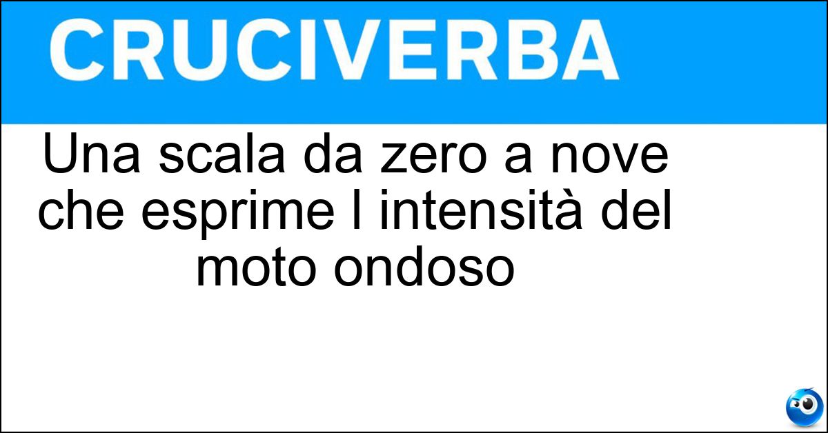 Soluzione Una scala da zero a nove che esprime l intensità del moto ondoso - Stato Del Mare