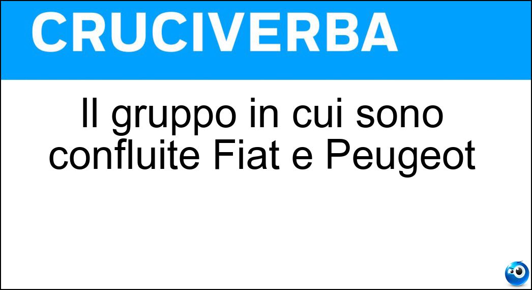 Il gruppo in cui sono confluite Fiat e Peugeot Soluzione Il gruppo in cui sono confluite Fiat e Peugeot - Stellantis