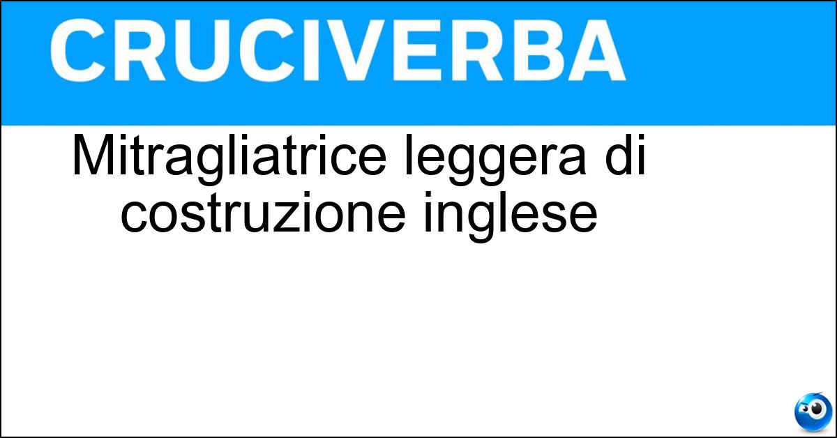 Soluzione Mitragliatrice leggera di costruzione inglese - Sten