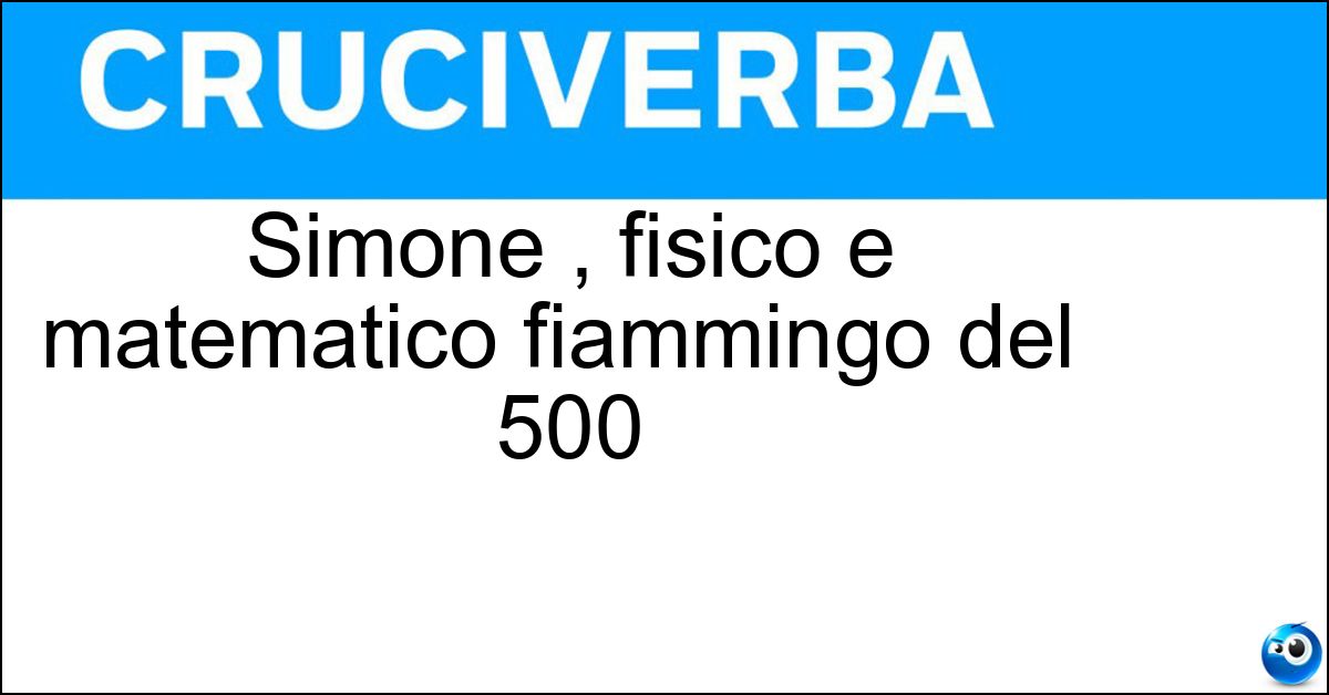 Soluzione Simone , fisico e matematico fiammingo del  500 - Stevino