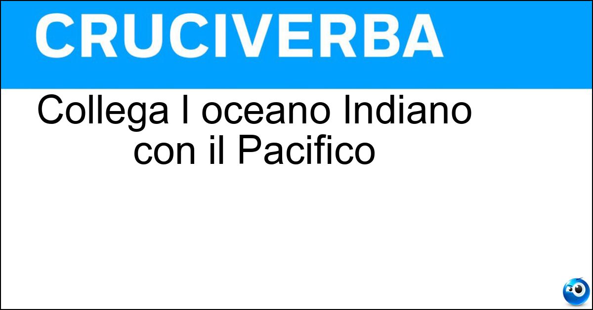 Collega l oceano Indiano con il Pacifico Soluzione Collega l oceano Indiano con il Pacifico - Stretto Di Malacca