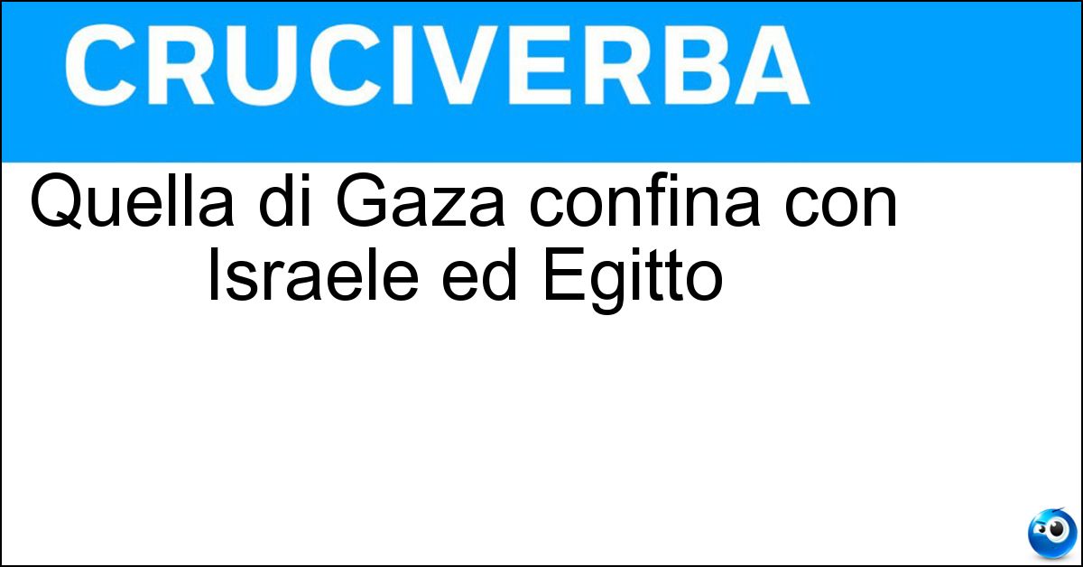 Soluzione Quella di Gaza confina con Israele ed Egitto - Striscia