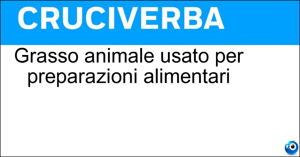 Grasso animale usato per preparazioni alimentari Soluzione Grasso animale usato per preparazioni alimentari - Strutto