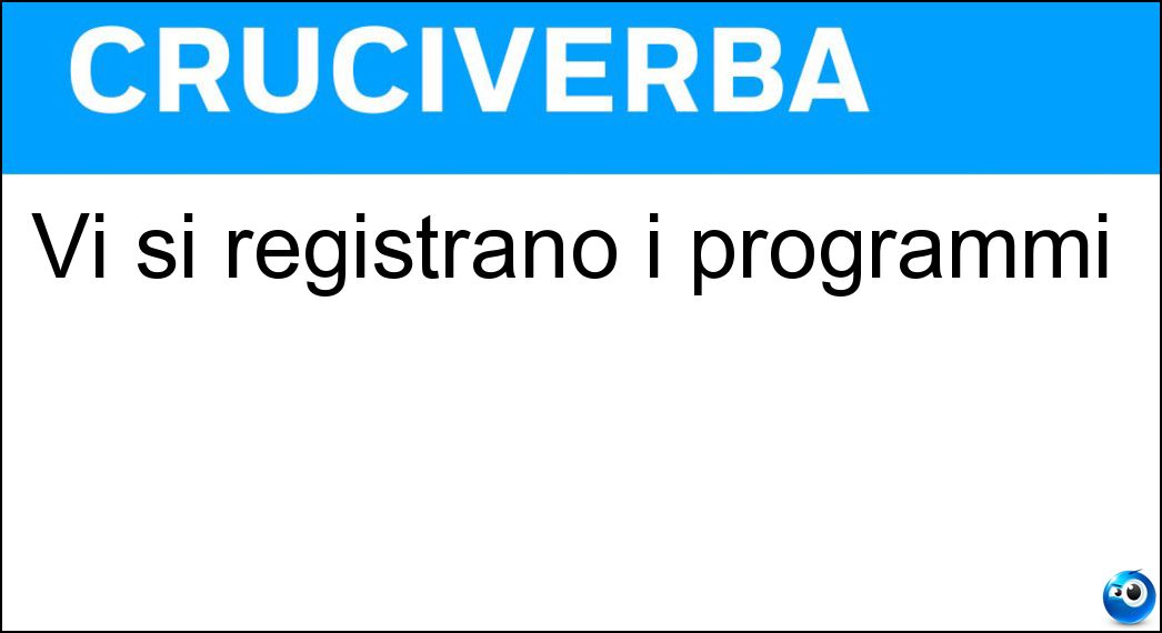 Vi si registrano i programmi Soluzione Vi si registrano i programmi - Studi Televisivi