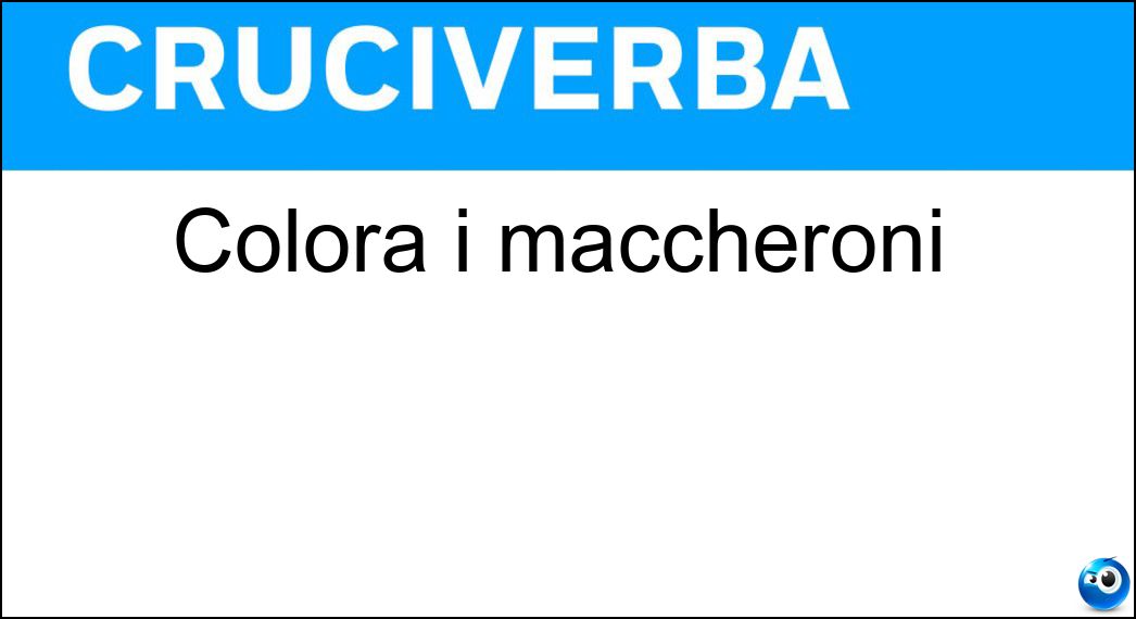 Colora i maccheroni Soluzione Colora i maccheroni - Sugo