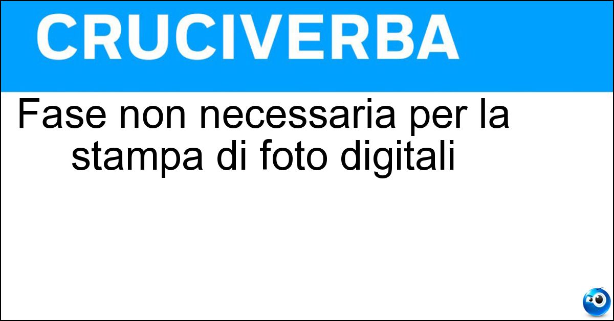 Soluzione Fase non necessaria per la stampa di foto digitali - Sviluppo