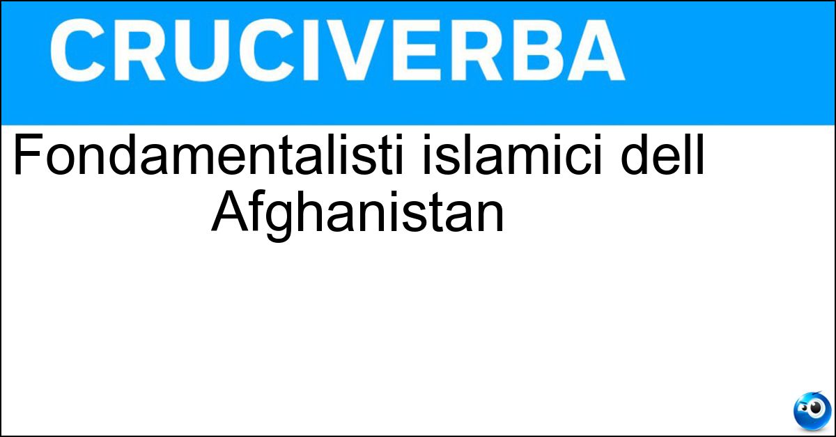 Fondamentalisti islamici dell Afghanistan Soluzione Fondamentalisti islamici dell Afghanistan - Talebani