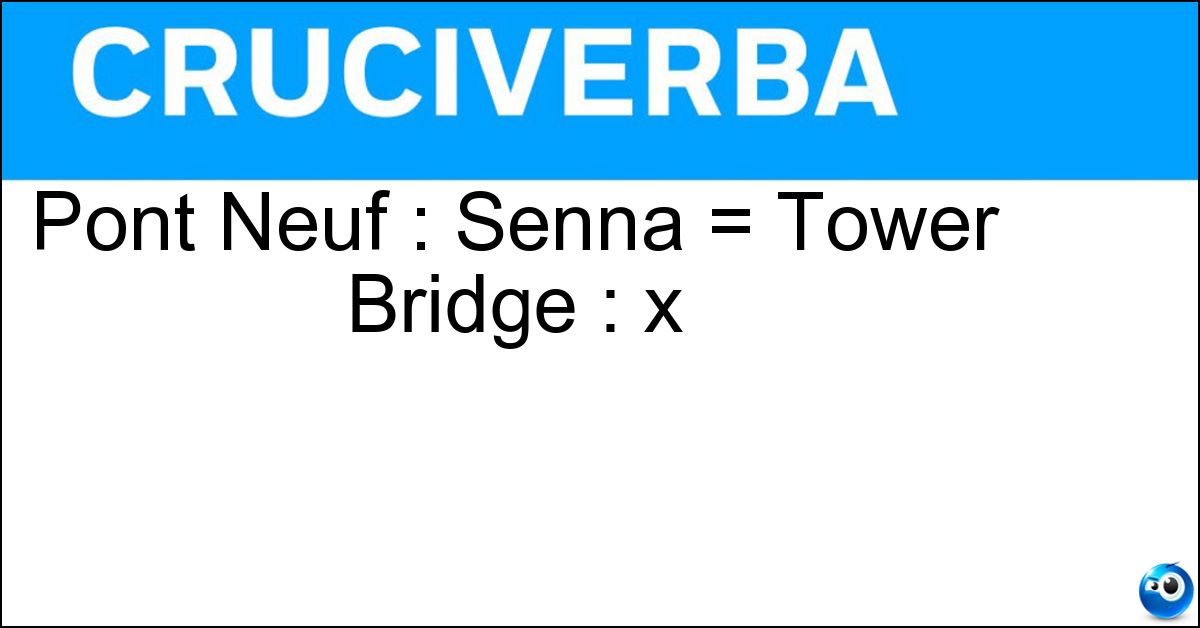 Pont Neuf : Senna = Tower Bridge : x Pont Neuf : Senna = Tower Bridge : x