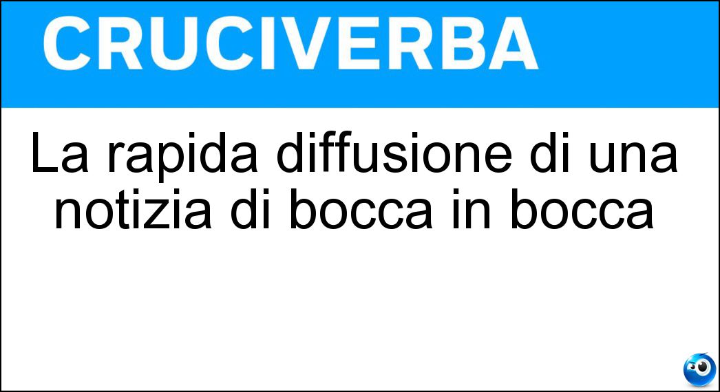 La rapida diffusione di una notizia di bocca in bocca