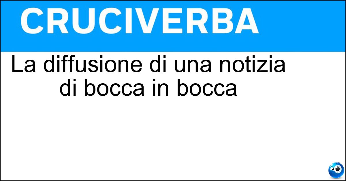La diffusione di una notizia di bocca in bocca Soluzione La diffusione di una notizia di bocca in bocca - Tamtam