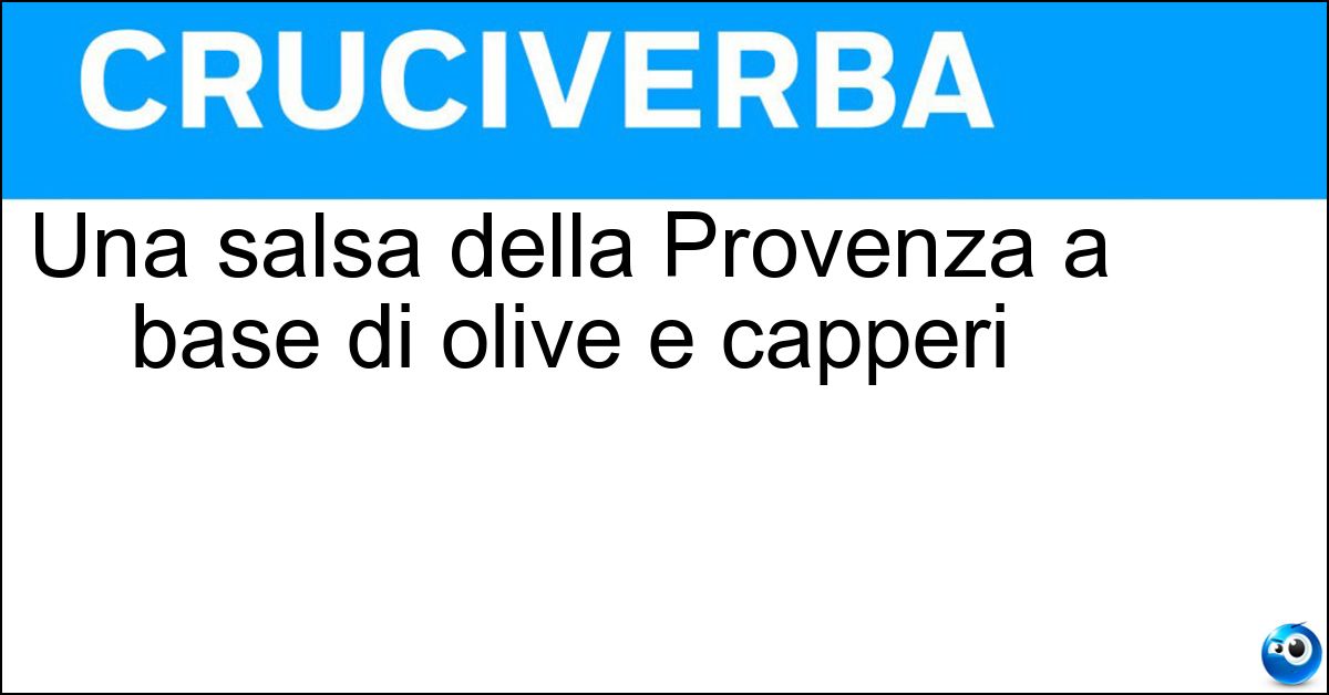 Una salsa della Provenza a base di olive e capperi Soluzione Una salsa della Provenza a base di olive e capperi - Tapenade