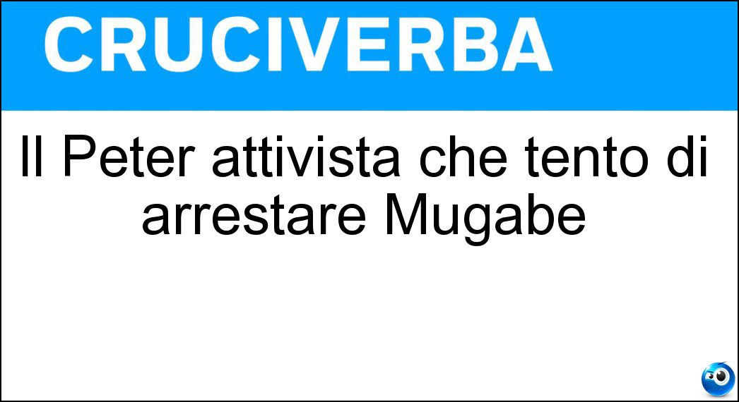 Il Peter attivista che tentò di arrestare Mugabe Soluzione Il Peter attivista che tentò di arrestare Mugabe - Tatchell