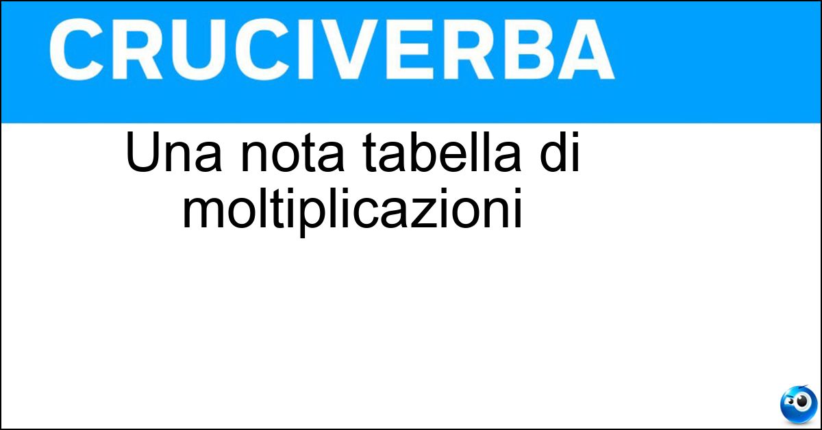 Una nota tabella di moltiplicazioni Soluzione Una nota tabella di moltiplicazioni - Tavola Pitagorica