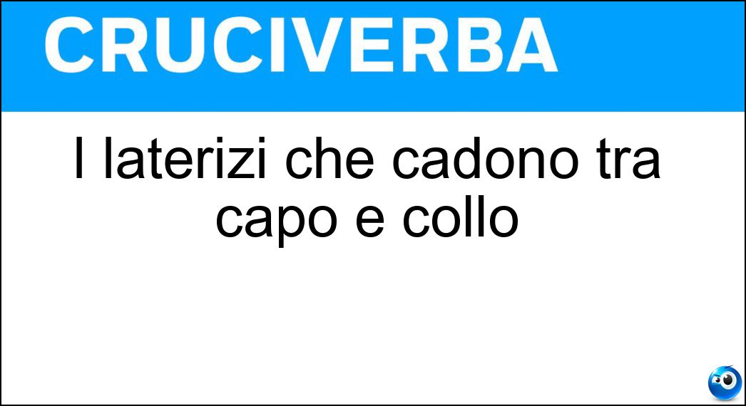 I laterizi che cadono tra capo e collo Soluzione I laterizi che cadono tra capo e collo - Tegole
