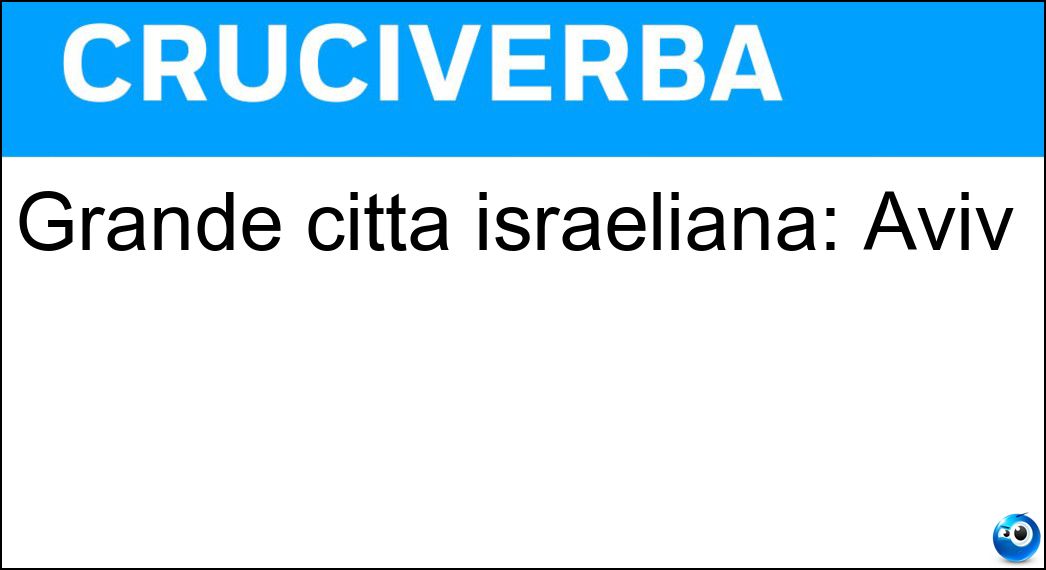 Grande città israeliana: Aviv Soluzione Grande città israeliana: Aviv - Tel