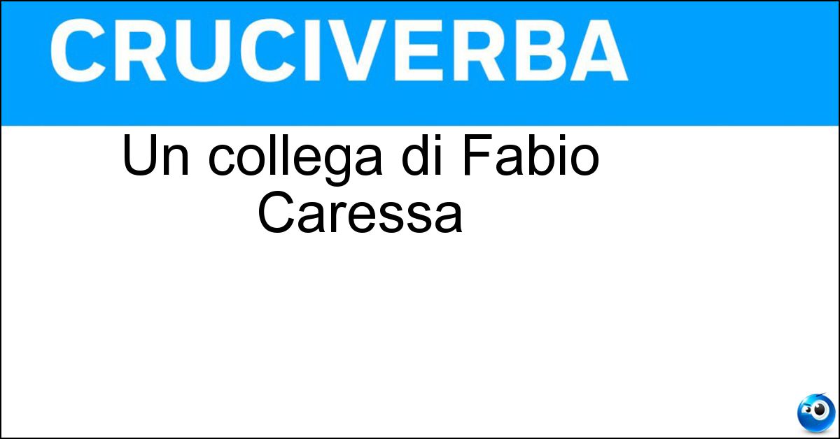 Un collega di Fabio Caressa Soluzione Un collega di Fabio Caressa - Telecronista